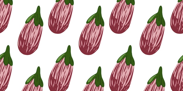 Naadloze patroon met aubergine Vector illustratie