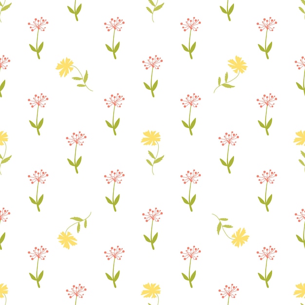 Naadloze patroon met bloemen en kruidenelementen Decoratieve textuur voor behang textiel briefpapier plakboek web inpakpapier