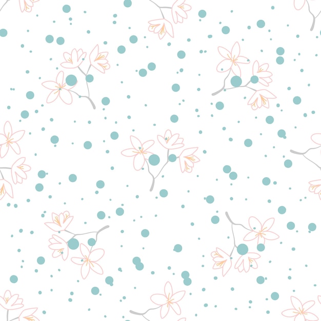 Naadloze patroon met bloemen en kruidenelementen Decoratieve textuur voor behang textiel briefpapier plakboek web inpakpapier