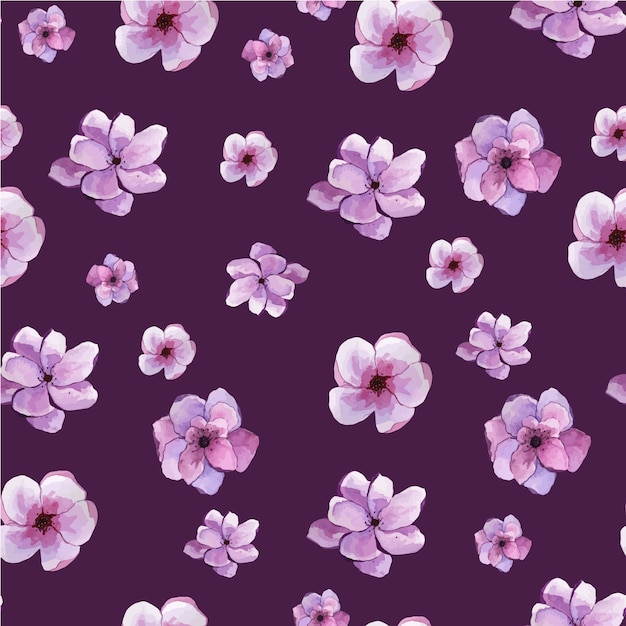Naadloze patroon met bloemen op een lila achtergrond