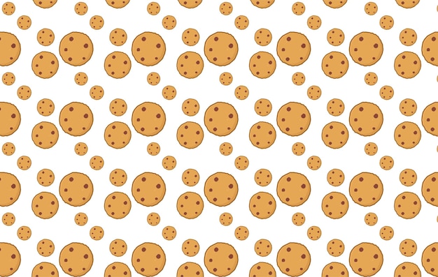 Vector naadloze patroon met cartoon cookies op een witte achtergrond