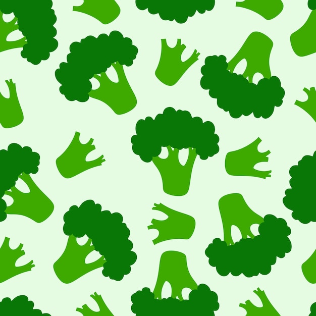 Naadloze patroon met de hand getekend Broccoli vectorillustratie
