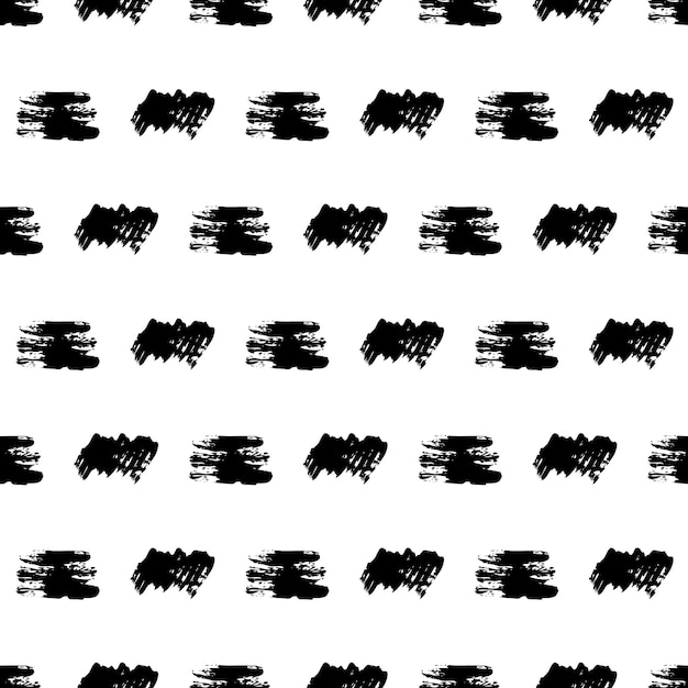 Vector naadloze patroon met donkere hand getrokken krabbel uitstrijkje op witte achtergrond. abstracte grungetextuur. vector illustratie