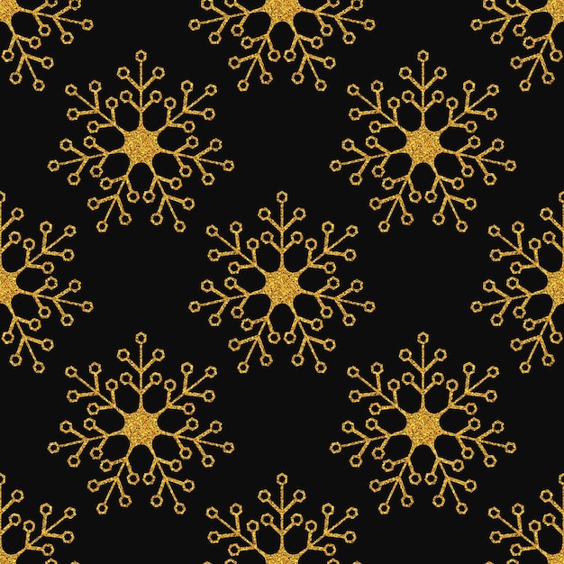 Naadloze patroon met gouden sneeuwvlokken Kerstmis Nieuwjaar ontwerp vectorillustratie