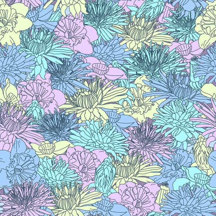 Naadloze patroon met handgetekende dahlia bloemen bloemen botanische naadloze patroon achtergrond geschikt voor mode prints grafische achtergronden en ambachten