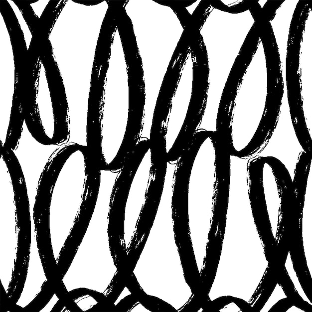 Naadloze patroon met organische textuur uit de vrije hand loops oppervlakteontwerp met loopbare vetgedrukte lijnen swirl b