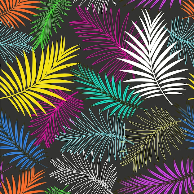 Naadloze patroon met palmbladeren