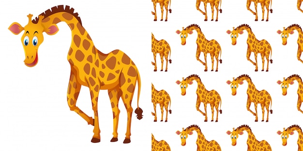 naadloze patroon met schattige giraf