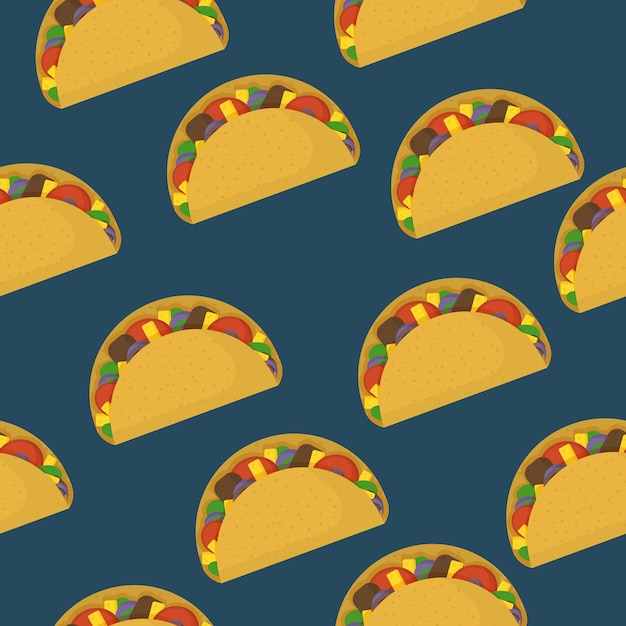 Naadloze patroon met taco Nationaal Mexicaans eten Illustratie van Latijns-Amerikaanse schotel