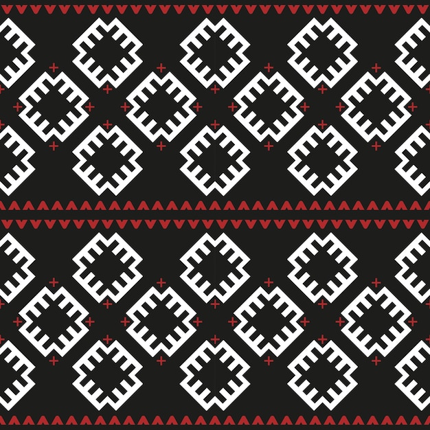 Naadloze patroon Oekraïense etnische ornament blackandred achtergrond symmetrisch herhalend patroon