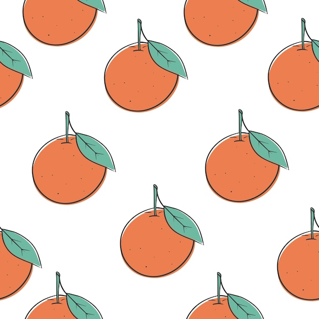 Naadloze patroon oranje doodle stijl