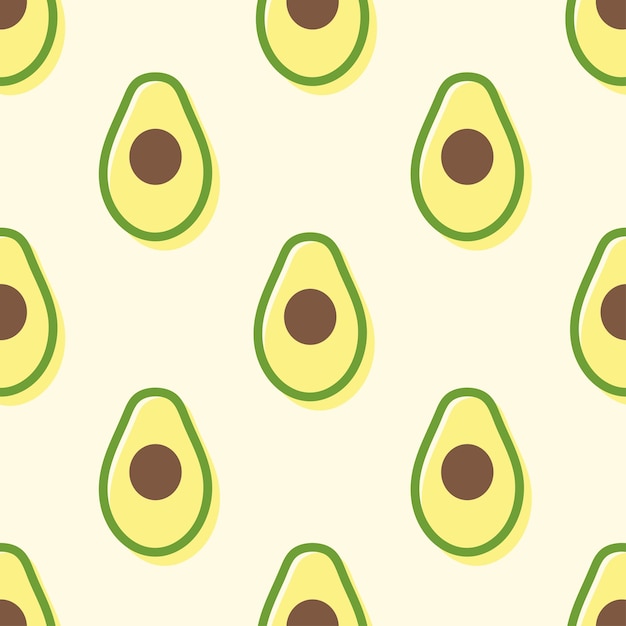 Naadloze patroon platte avocado vectorillustratie