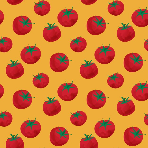 Vector naadloze patroon tomaten vector illustratie geïsoleerd op gele background