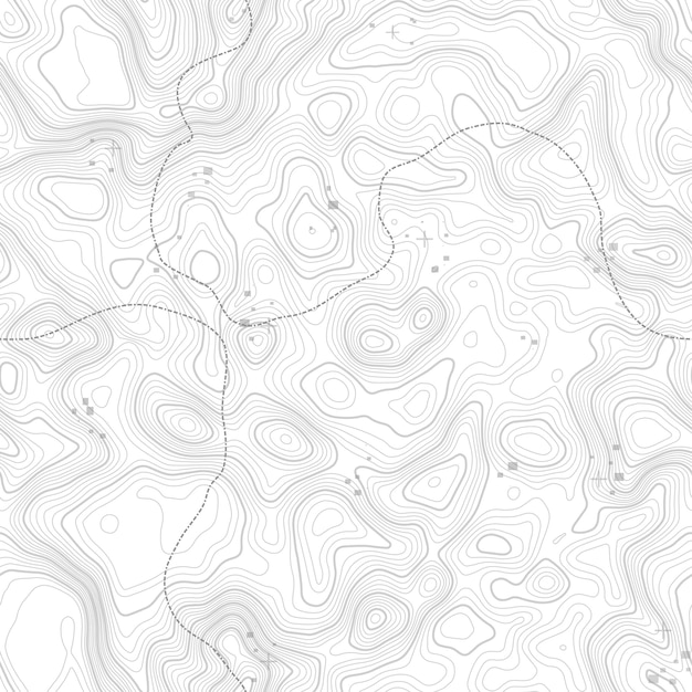 Vector naadloze patroon topografische kaart achtergrond met ruimte voor kopiëren naadloze textuur lijn topografie kaart contour achtergrond geografisch raster bergwandelpad over terrein