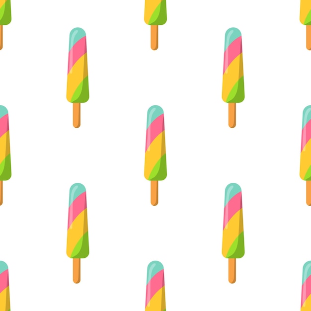 Naadloze patroon van veelkleurig ijs op een popsicle stick vectorillustratie