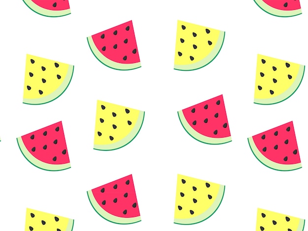 Naadloze patroon van watermeloen stukken Vector illustratie geïsoleerd op een witte achtergrond