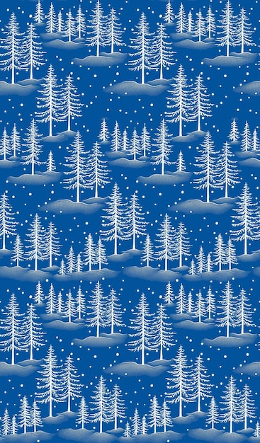 Naadloze patroon van witte dennenboom met sneeuw-besneeuwde kerst vector design