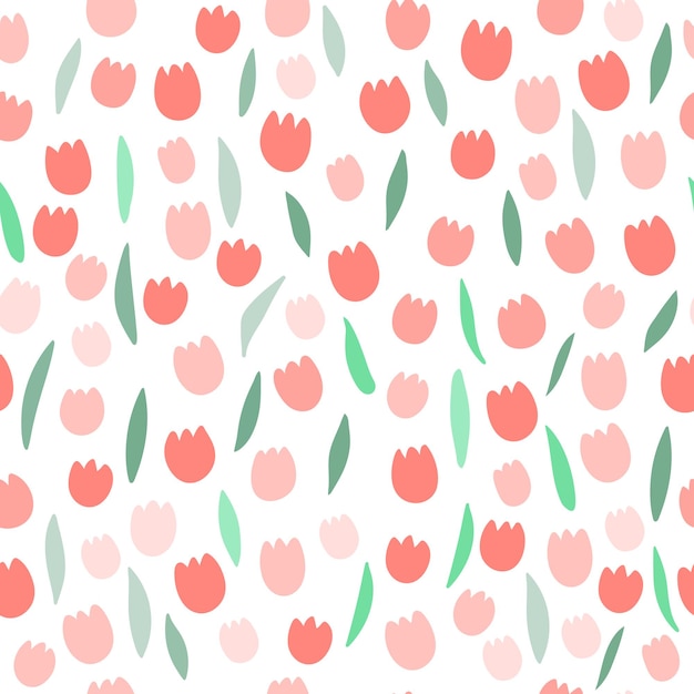 Naadloze patroon vector achtergrond met kleurrijke tulpen.