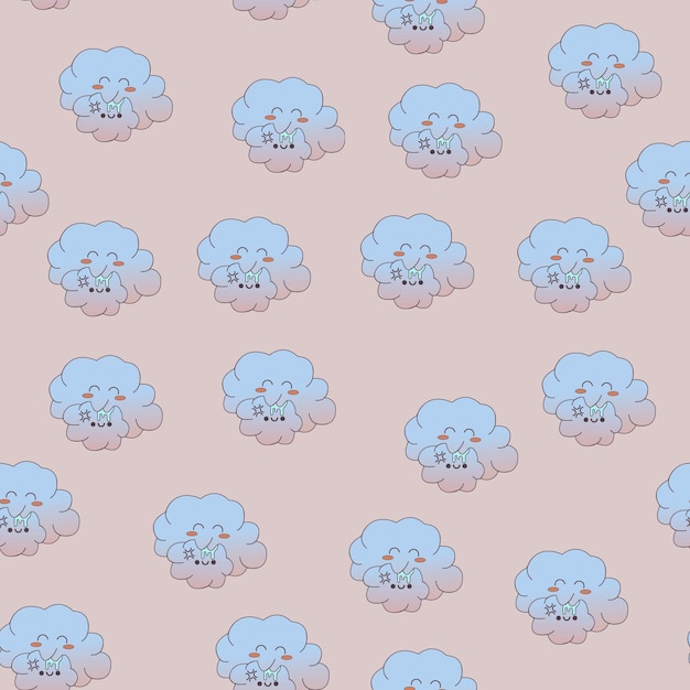 Vector naadloze patroon vectorillustratie van wolken idee voor behang print media kinderkleding