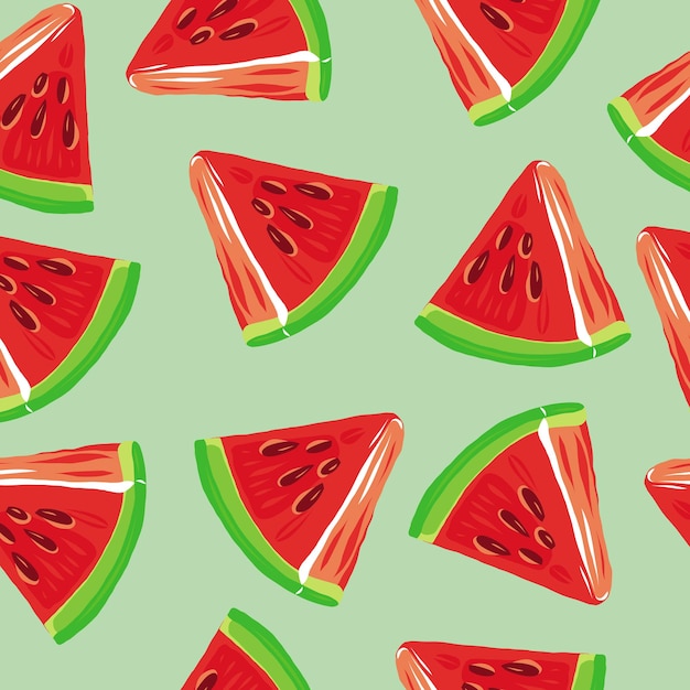 Naadloze patroon watermeloen fruit. vector illustratie