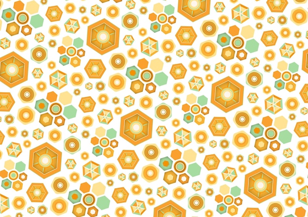 Naadloze patroon zeshoek oranje Toon op witte achtergrond vectorillustratie