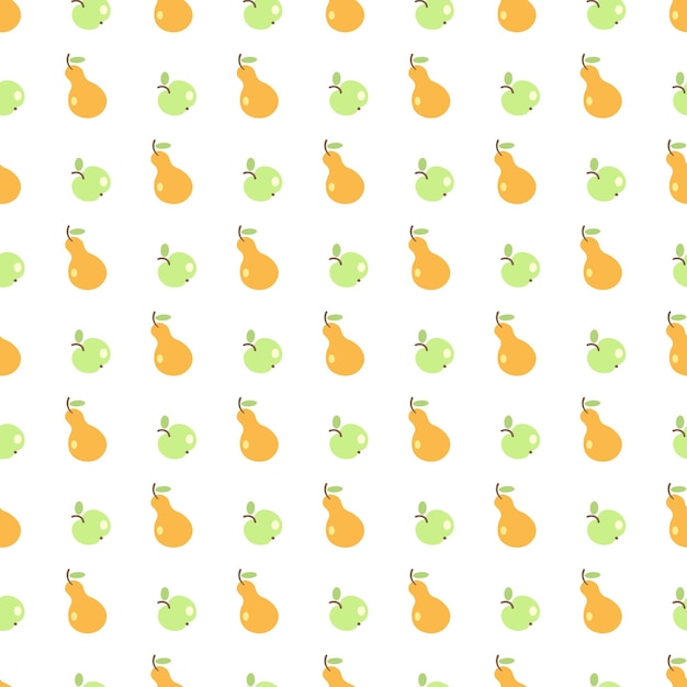 Naadloze patroon. Zomerfruit textiel. Groene appels en oranje peren. Cadeaupapier voor de herfst