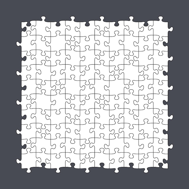 Naadloze puzzel sjabloon 10 x 10 stukjes vectorillustratie eps10