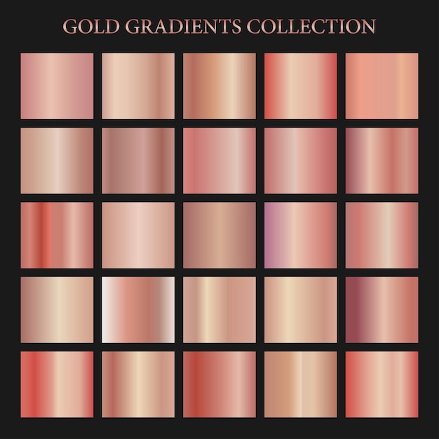 Vector naadloze roségouden gradiëntcollectie