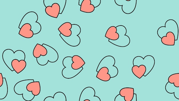 Naadloze structuurpatroon van plat pictogrammen van harten liefde items voor de vakantie van de liefde Valentijnsdag