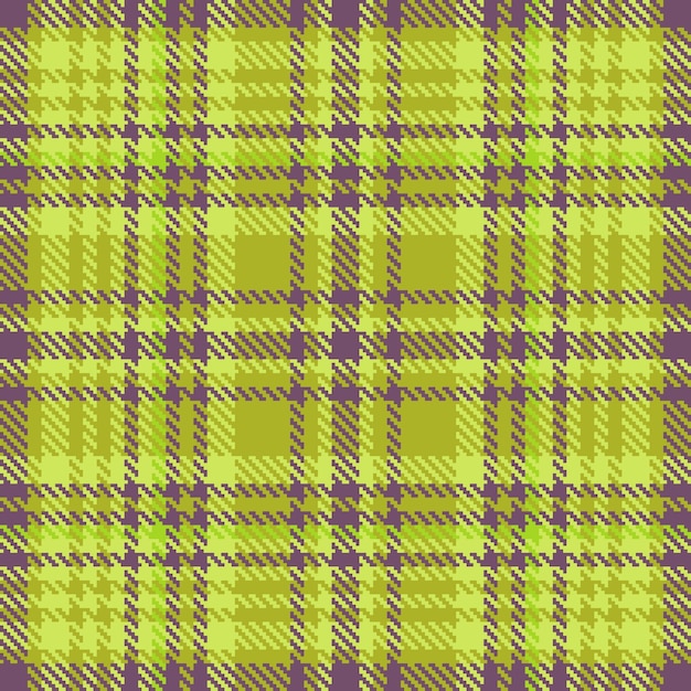 Naadloze tartan textiel van selectievakje structuurpatroon met een stoffen vector geruite achtergrond in limoen en violette kleuren