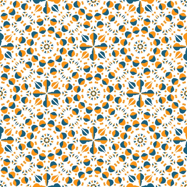 Naadloze textuur met Arabische geometrische sieraad. Vector Aziatisch mozaïekpatroon met afwisselende decoratieve elementen. Abstract ontwerp voor textiel en stof