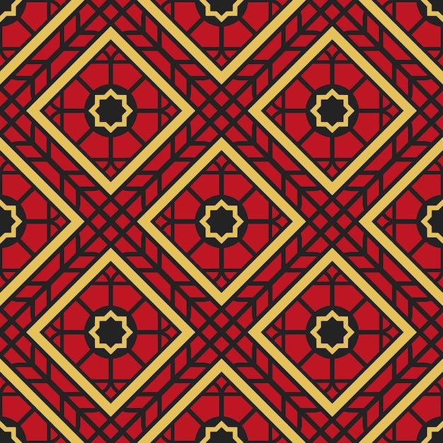 Naadloze textuur met rood Arabisch ornament Vector oosters geometrisch mozaïekpatroon