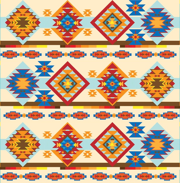 Vector naadloze tribal navajo baksteen patroon indiase stijl