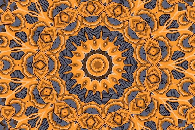 Naadloze vector achtergrond met etnische ontwerp doodle kunst mandala patroon met kleurrijke ornamenten