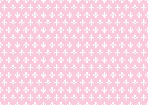 Naadloze vector wit patroon met Fleurdelis op een roze achtergrond