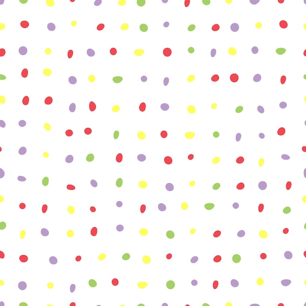 Naadloze veelkleurige polka dot print Gestippelde vector patroon Abstracte minimalistische achtergrond