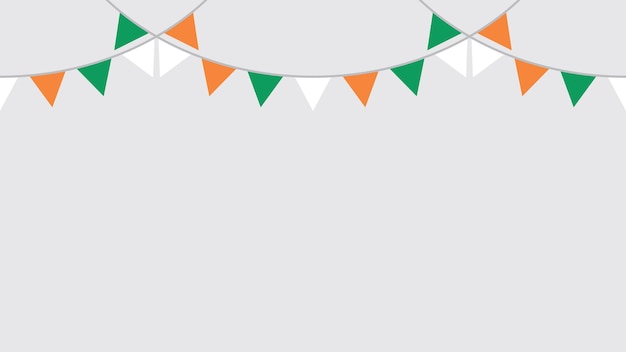 Naadloze vlag van Ierland driehoek partij bunting grens Platte vector illustratie