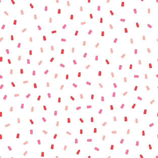 Naadloze witte patroon met roze hagelslag.