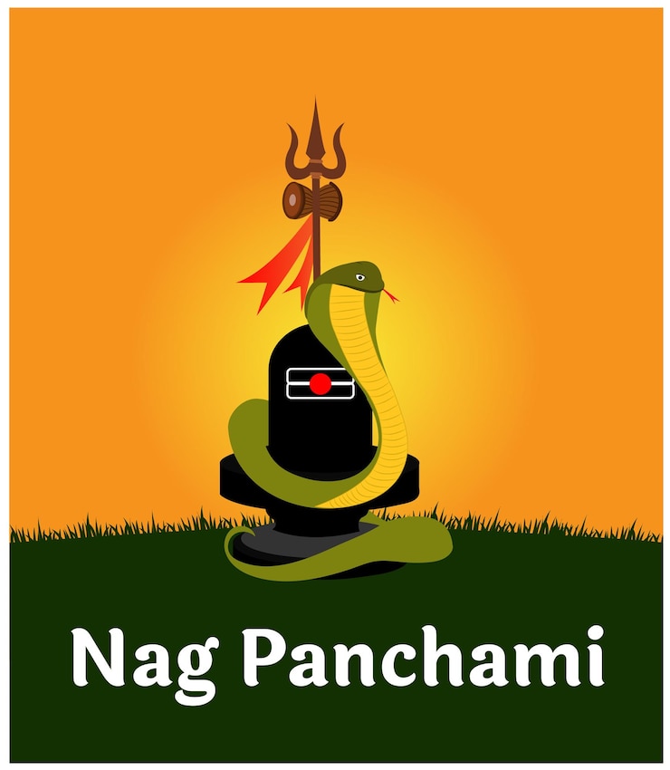 वेक्टर नाग पंचमी हिंदू त्योहार वेक्टर चित्रण