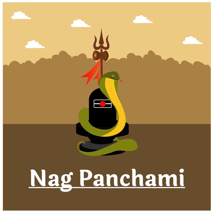 वेक्टर नाग पंचमी हिंदू त्योहार वेक्टर चित्रण