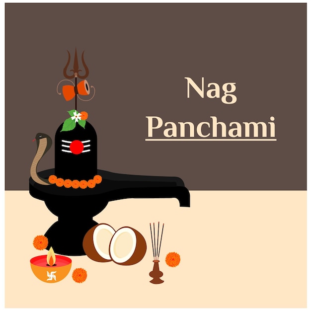 Vector naag panchami hindu festival vector illustration