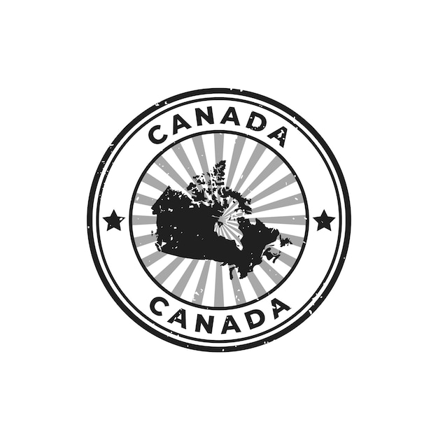 Naam en kaart van Canada silhouet teken of stempel Grunge Rubber op witte achtergrond