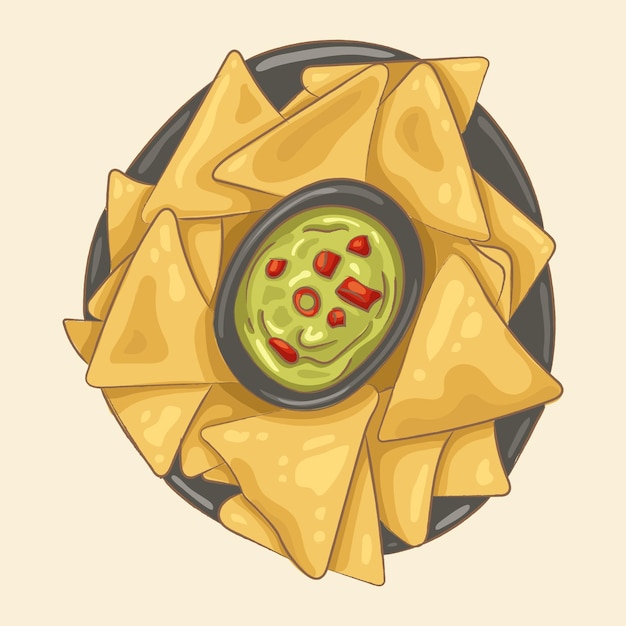 Vector nachos are a popular snack in mexican cuisine