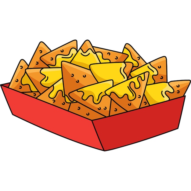 Vector nachos cartoon colored clipart illustration