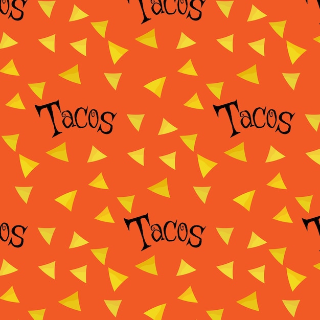 Nachos chips pattern fast food messicano illustrazione vettoriale