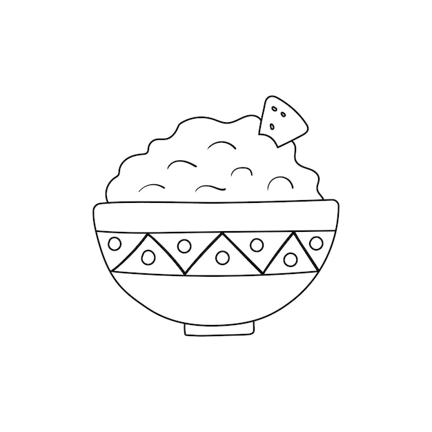 Чипсы начос с соусом сальса Традиционная мексиканская кухня Плоская векторная иллюстрация