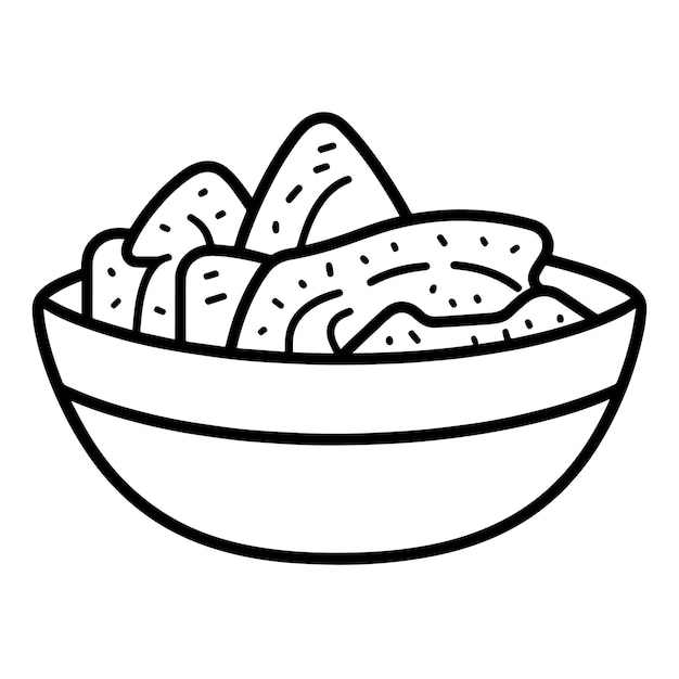 Vector nachos outline symbol perfect for mexican food or snack graphics