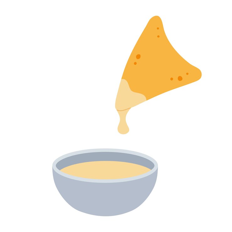 Nachos with cheese sauce. Traditional Mexican food. Corn tortilla chips.