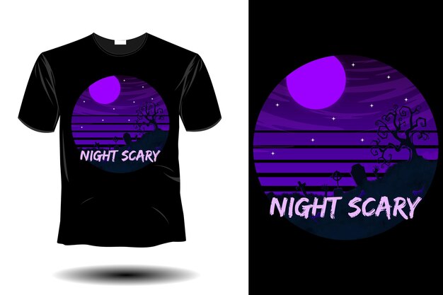 Nacht eng mockup retro vintage design