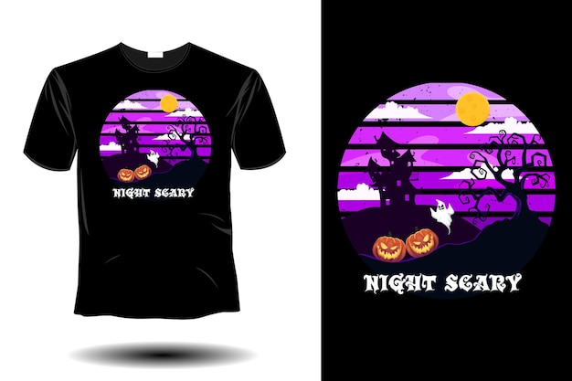 Nacht eng mockup retro vintage design